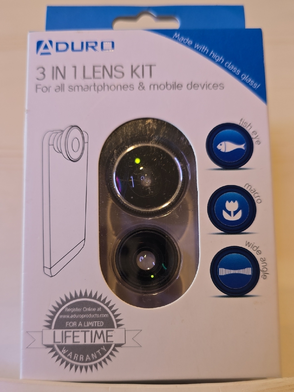 New Aduro 3-in-1 Smartphone Lens Kit - Black